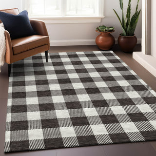 Piper Looms Mayfield Plaid AMF923 Black Machine Washable Area Rug Lifestyle Image Feature