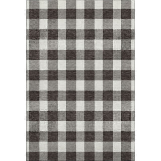 Piper Looms Mayfield Plaid AMF923 Black Machine Washable Area Rug main image