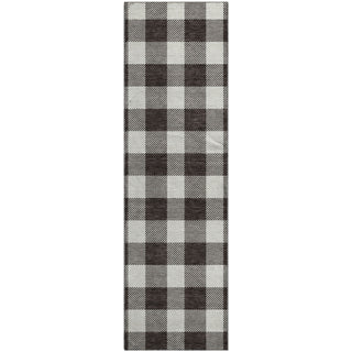 Piper Looms Mayfield Plaid AMF923 Black Machine Washable Area Rug Runner Main Image