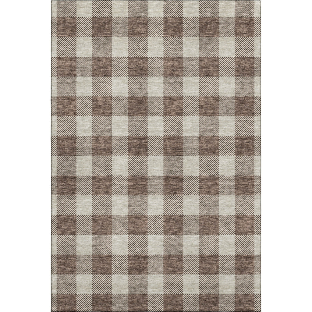 Piper Looms Mayfield Plaid AMF923 Brown Machine Washable Area Rug main image
