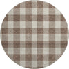 Piper Looms Mayfield Plaid AMF923 Brown Machine Washable Area Rug Round Main Image