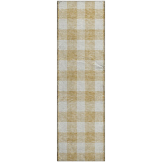Piper Looms Mayfield Plaid AMF923 Gold Machine Washable Area Rug Runner Main Image