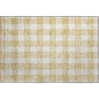Piper Looms Mayfield Plaid AMF923 Gold Machine Washable Area Rug Scatter Main Image