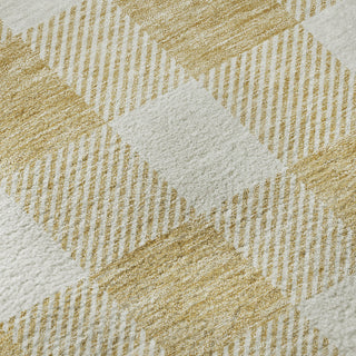 Piper Looms Mayfield Plaid AMF923 Gold Machine Washable Area Rug Swatch Image