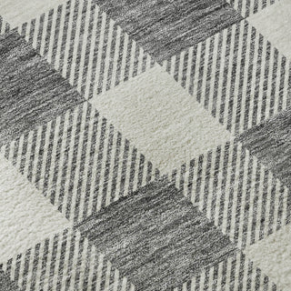 Piper Looms Mayfield Plaid AMF923 Gray Machine Washable Area Rug Swatch Image