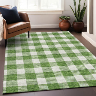 Piper Looms Mayfield Plaid AMF923 Green Machine Washable Area Rug Lifestyle Image Feature