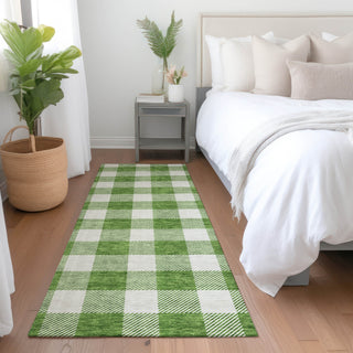 Piper Looms Mayfield Plaid AMF923 Green Machine Washable Area Rug Runner Lifestyle Image Feature