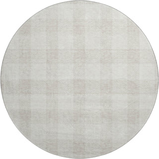 Piper Looms Mayfield Plaid AMF923 Ivory Machine Washable Area Rug Round Main Image