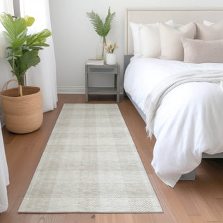 Piper Looms Mayfield Plaid AMF923 Ivory Machine Washable Area Rug Runner Lifestyle Image Feature