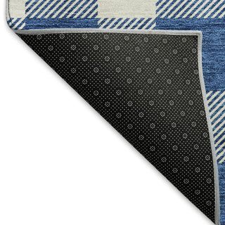 Piper Looms Mayfield Plaid AMF923 Navy Machine Washable Area Rug Backing Image