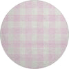Piper Looms Mayfield Plaid AMF923 Pink Machine Washable Area Rug Round Main Image