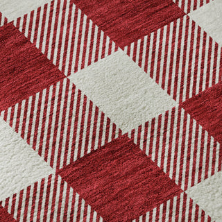 Piper Looms Mayfield Plaid AMF923 Red Machine Washable Area Rug Swatch Image