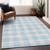 Piper Looms Mayfield Plaid AMF923 Sky Machine Washable Area Rug Lifestyle Image Feature