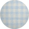 Piper Looms Mayfield Plaid AMF923 Sky Machine Washable Area Rug Round Main Image