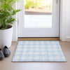 Piper Looms Mayfield Plaid AMF923 Sky Machine Washable Area Rug Scatter Lifestyle Image Feature