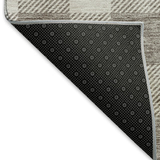 Piper Looms Mayfield Plaid AMF923 Taupe Machine Washable Area Rug Backing Image