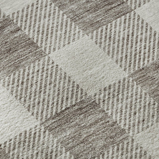 Piper Looms Mayfield Plaid AMF923 Taupe Machine Washable Area Rug Swatch Image
