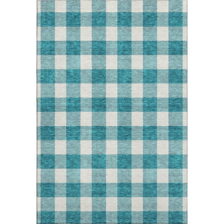 Piper Looms Mayfield Plaid AMF923 Teal Machine Washable Area Rug main image
