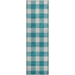 Piper Looms Mayfield Plaid AMF923 Teal Machine Washable Area Rug Runner Main Image