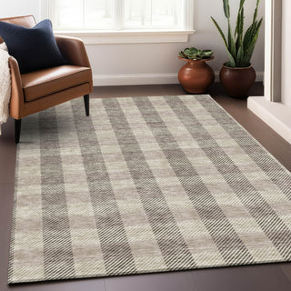 Piper Looms Mayfield Plaid AMF924 Beige Machine Washable Area Rug Lifestyle Image Feature