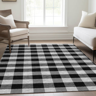 Piper Looms Mayfield Plaid AMF924 Black Machine Washable Area Rug Lifestyle Image Feature