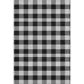 Piper Looms Mayfield Plaid AMF924 Black Machine Washable Area Rug main image