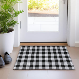 Piper Looms Mayfield Plaid AMF924 Black Machine Washable Area Rug Scatter Lifestyle Image Feature