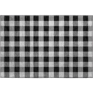 Piper Looms Mayfield Plaid AMF924 Black Machine Washable Area Rug Scatter Main Image