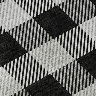 Piper Looms Mayfield Plaid AMF924 Black Machine Washable Area Rug Swatch Image