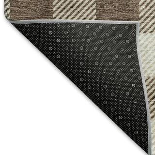 Piper Looms Mayfield Plaid AMF924 Brown Machine Washable Area Rug Backing Image