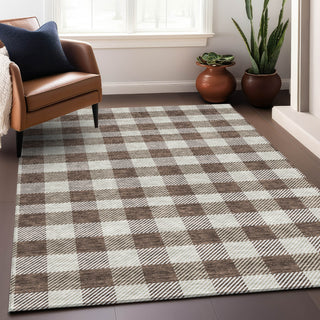 Piper Looms Mayfield Plaid AMF924 Brown Machine Washable Area Rug Lifestyle Image Feature