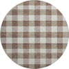Piper Looms Mayfield Plaid AMF924 Brown Machine Washable Area Rug Round Main Image