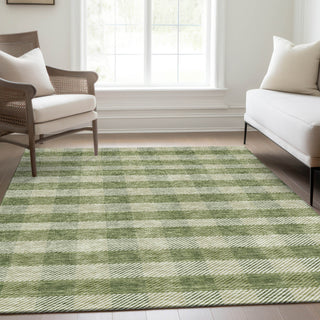 Piper Looms Mayfield Plaid AMF924 Green Machine Washable Area Rug Lifestyle Image Feature