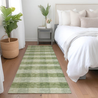 Piper Looms Mayfield Plaid AMF924 Green Machine Washable Area Rug Runner Lifestyle Image Feature