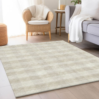 Piper Looms Mayfield Plaid AMF924 Ivory Machine Washable Area Rug Lifestyle Image Feature