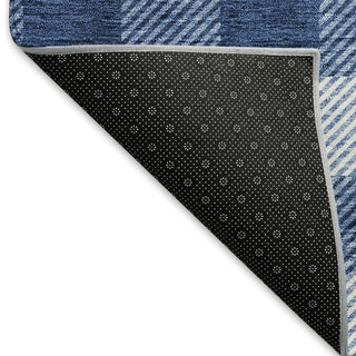 Piper Looms Mayfield Plaid AMF924 Navy Machine Washable Area Rug Backing Image