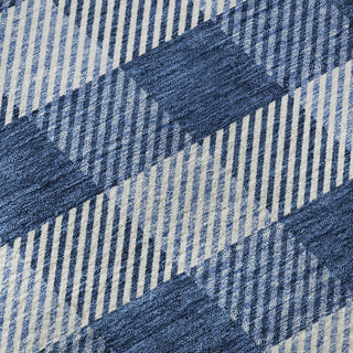 Piper Looms Mayfield Plaid AMF924 Navy Machine Washable Area Rug Swatch Image