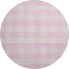 Piper Looms Mayfield Plaid AMF924 Pink Machine Washable Area Rug Round Main Image