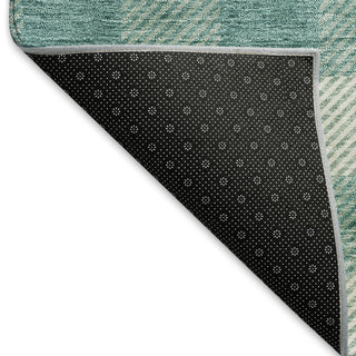 Piper Looms Mayfield Plaid AMF924 Teal Machine Washable Area Rug Backing Image
