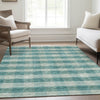 Piper Looms Mayfield Plaid AMF924 Teal Machine Washable Area Rug Lifestyle Image Feature