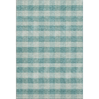 Piper Looms Mayfield Plaid AMF924 Teal Machine Washable Area Rug main image