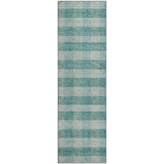 Piper Looms Mayfield Plaid AMF924 Teal Machine Washable Area Rug Runner Main Image