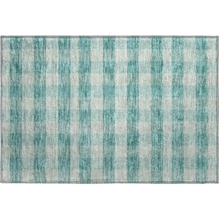 Piper Looms Mayfield Plaid AMF924 Teal Machine Washable Area Rug Scatter Main Image
