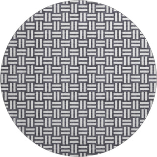 Piper Looms Mayfield Squares AMF925 Black Machine Washable Area Rug Round Main Image
