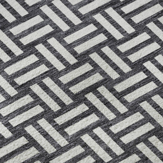 Piper Looms Mayfield Squares AMF925 Black Machine Washable Area Rug Swatch Image