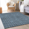 Piper Looms Mayfield Squares AMF925 Blue Machine Washable Area Rug Lifestyle Image Feature