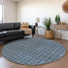 Piper Looms Mayfield Squares AMF925 Blue Machine Washable Area Rug Round Lifestyle Image Feature