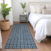 Piper Looms Mayfield Squares AMF925 Blue Machine Washable Area Rug Runner Lifestyle Image Feature