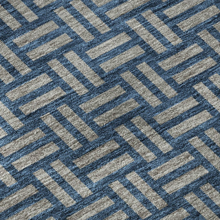 Piper Looms Mayfield Squares AMF925 Blue Machine Washable Area Rug Swatch Image
