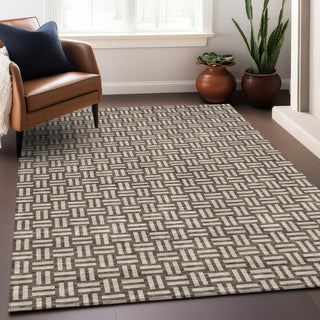 Piper Looms Mayfield Squares AMF925 Brown Machine Washable Area Rug Lifestyle Image Feature